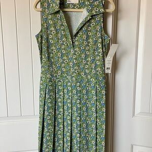 Tory Burch Green and Blue Floral Shirt